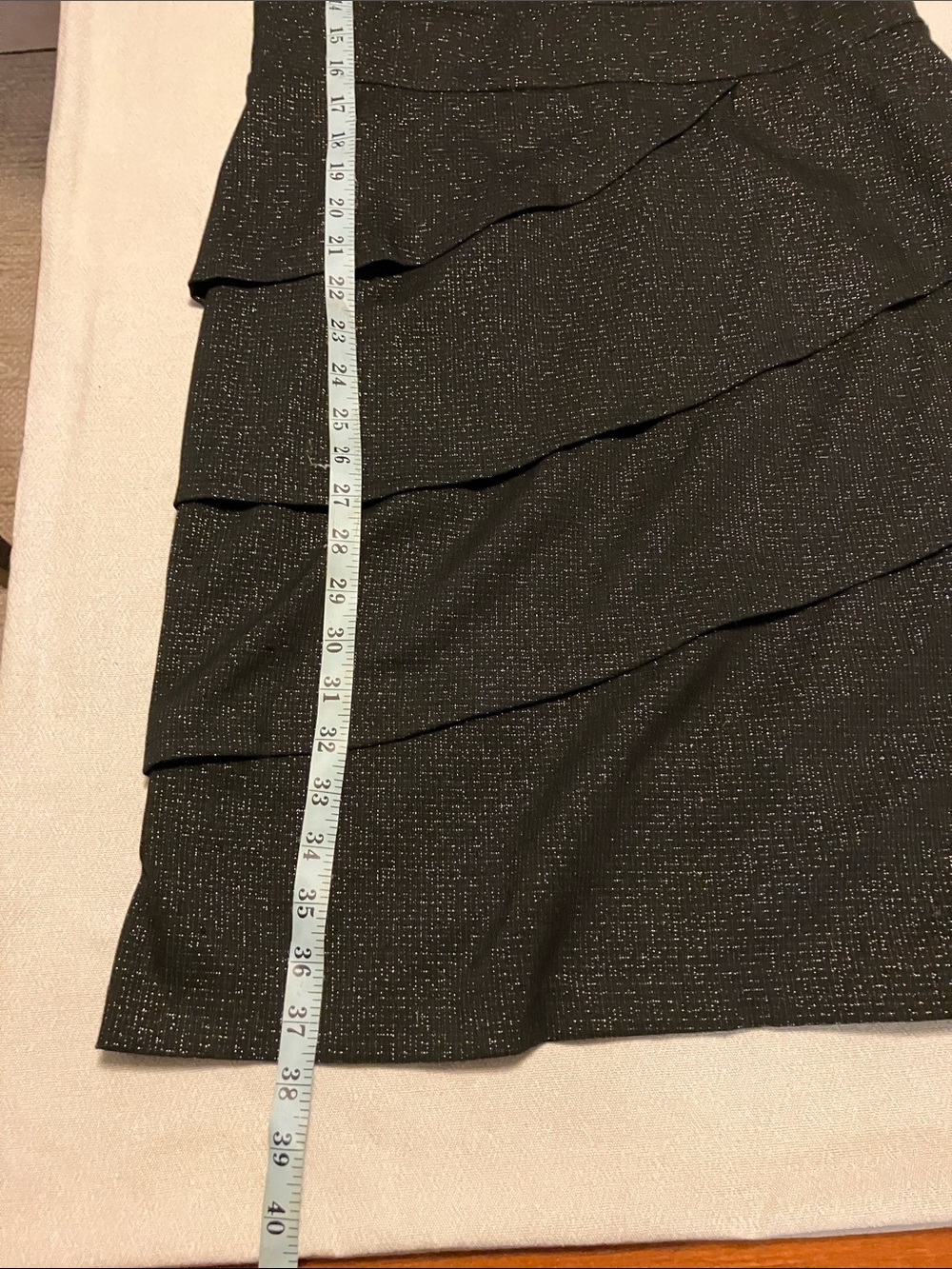 LBD Audrey Hepburn cocktail classic black metallic beaded dress sz 12 - Picture 11 of 12